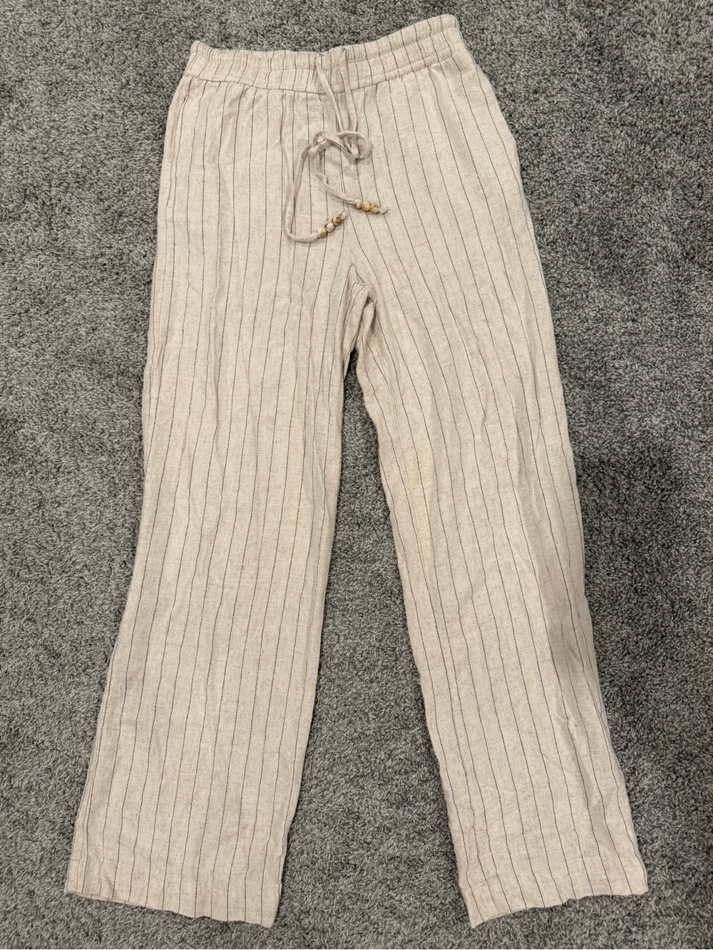Cream and Black Stripped Pants